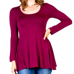 24/7 comfort apparel Women’s Long Sleeve Swing Style Flare Tunic Top sz M
